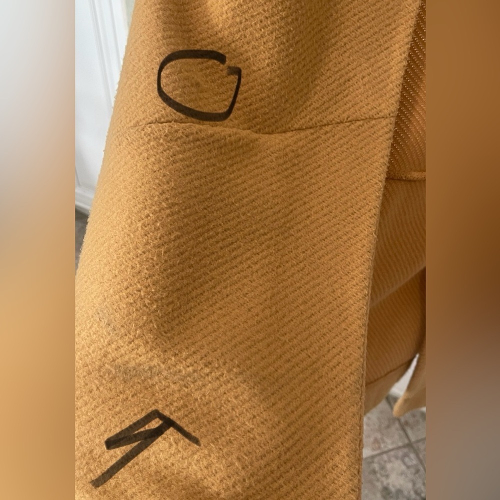 Express Yellow Mustard Open Cardigann duster size pea coat small petite SP - Picture 10 of 11